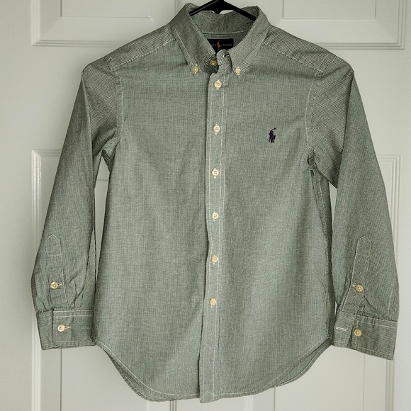 Polo Ralph Lauren Other - Ralf Lauren, Boys, Sz 8, Long Sleeve, Dark Green Sm Check ,Polo  Symbol on Shirt